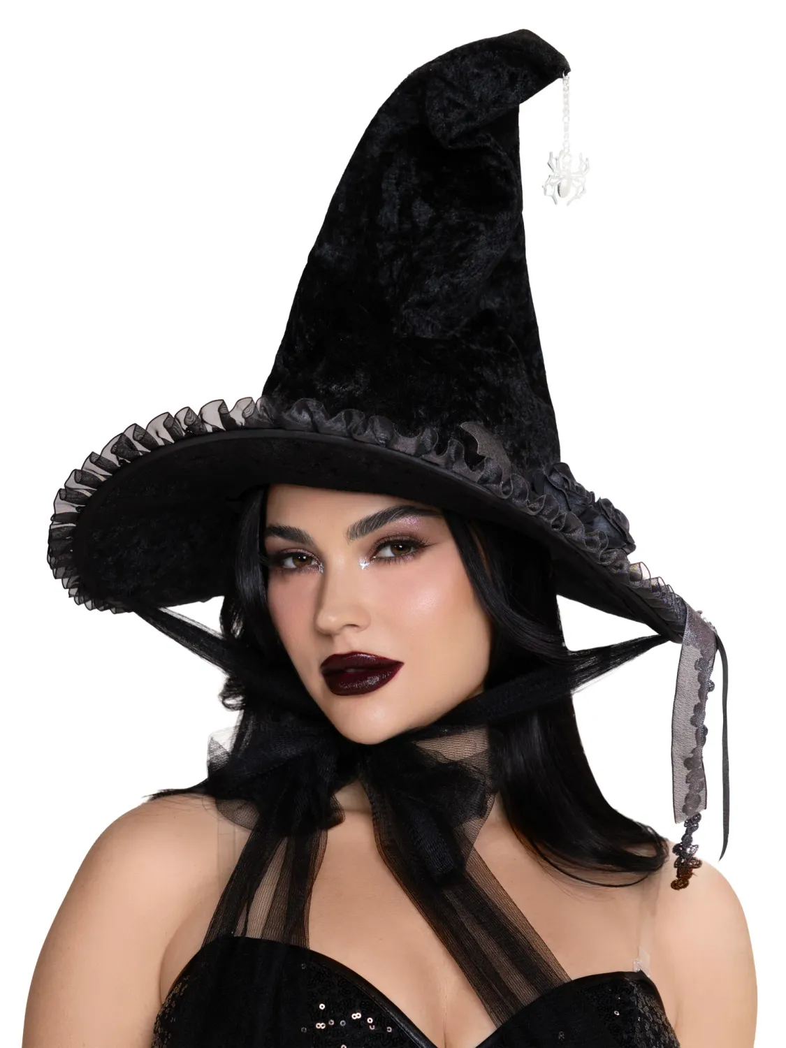vw8Udu4q Dark Lolita Velvet Witch Hat Black - Image 1