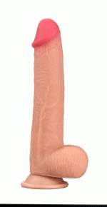 Get Lucky Real Skin 8" Dual Layer Dildo Beige - Image 3