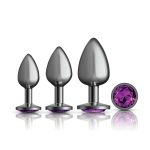 Purple Round Gem Anal Trainer Kit - Gunmetal - Image 2